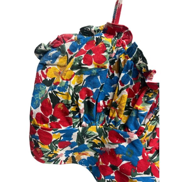 Molly Bracken Bright Color Floral Crop Bandeau Top - Picture 3 of 6